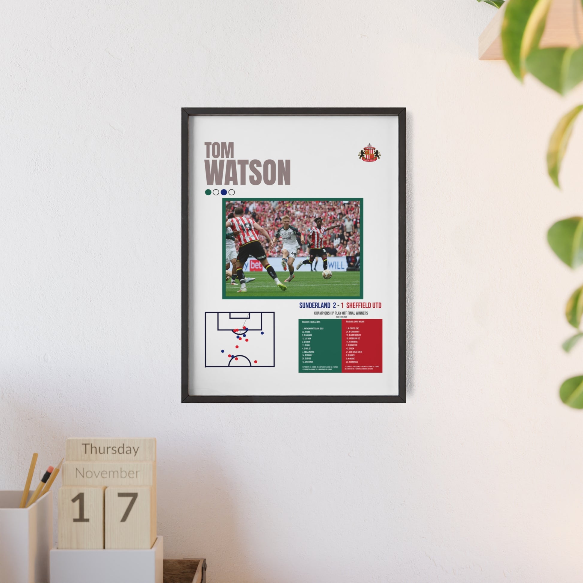 Tom Watson Wembley Play-Off Final Winner | Sunderland AFC Framed Wall Art