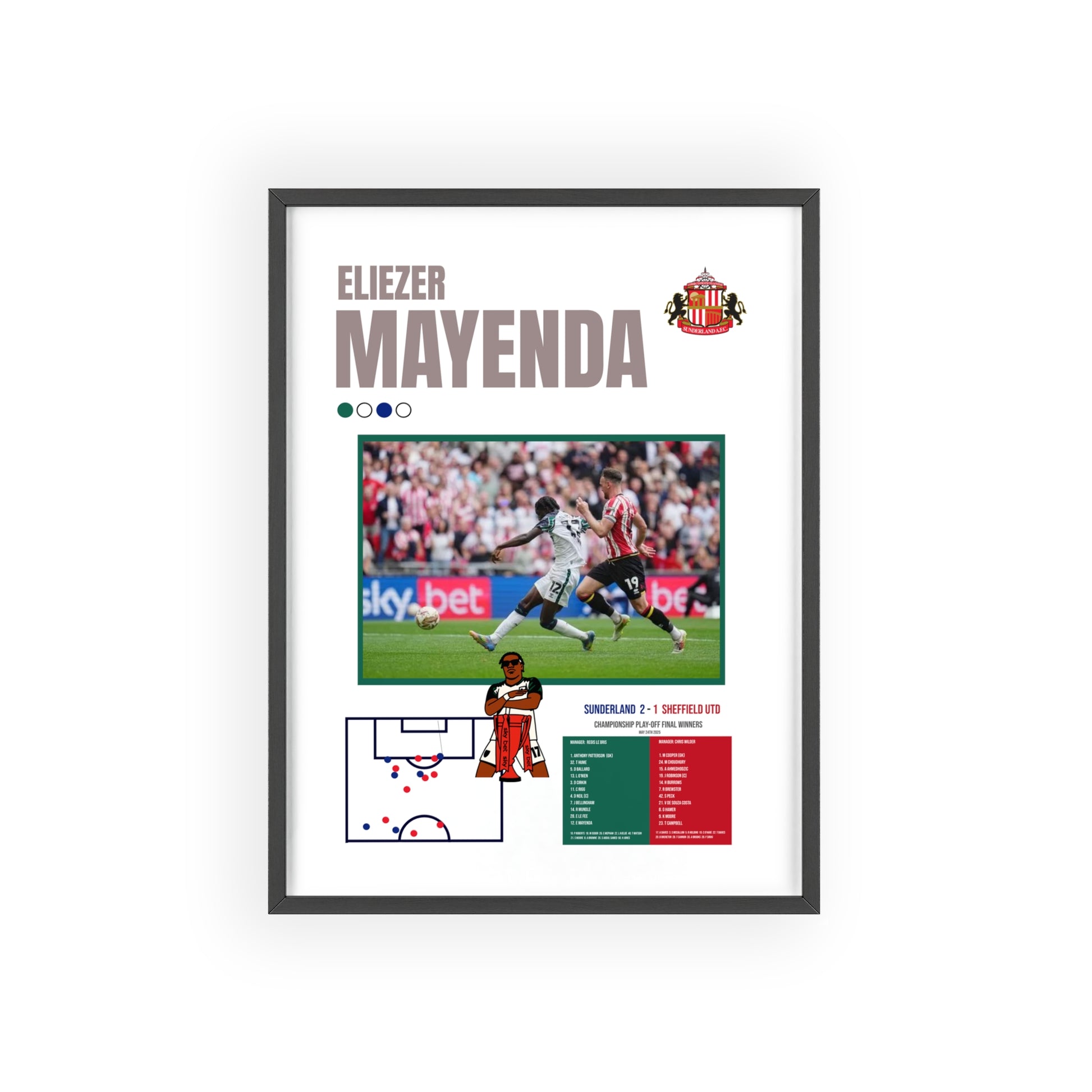 Eliezer Mayenda Wemley Play-Off Final Goal Framed Poster