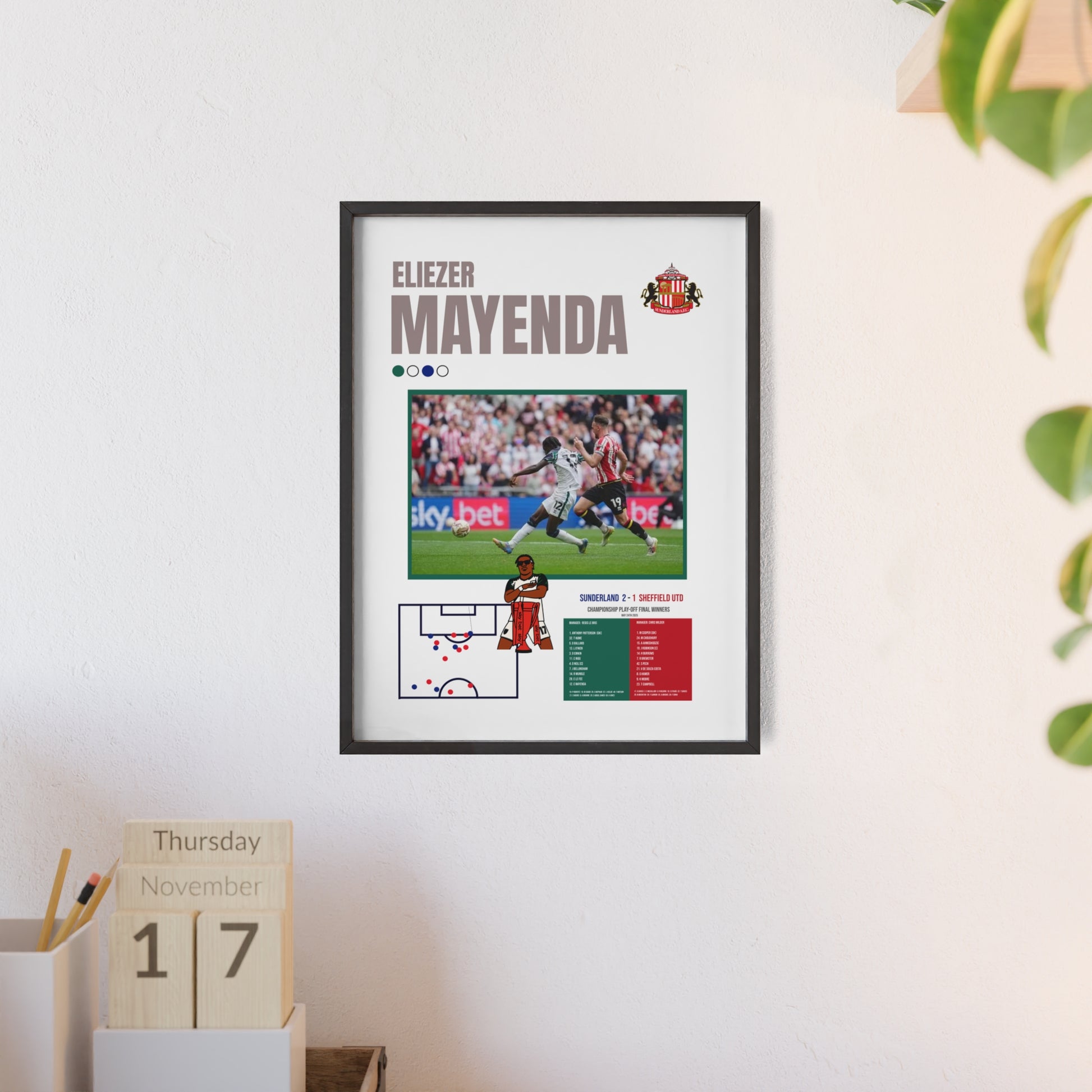 Eliezer Mayenda Wemley Play-Off Final Goal Framed Poster