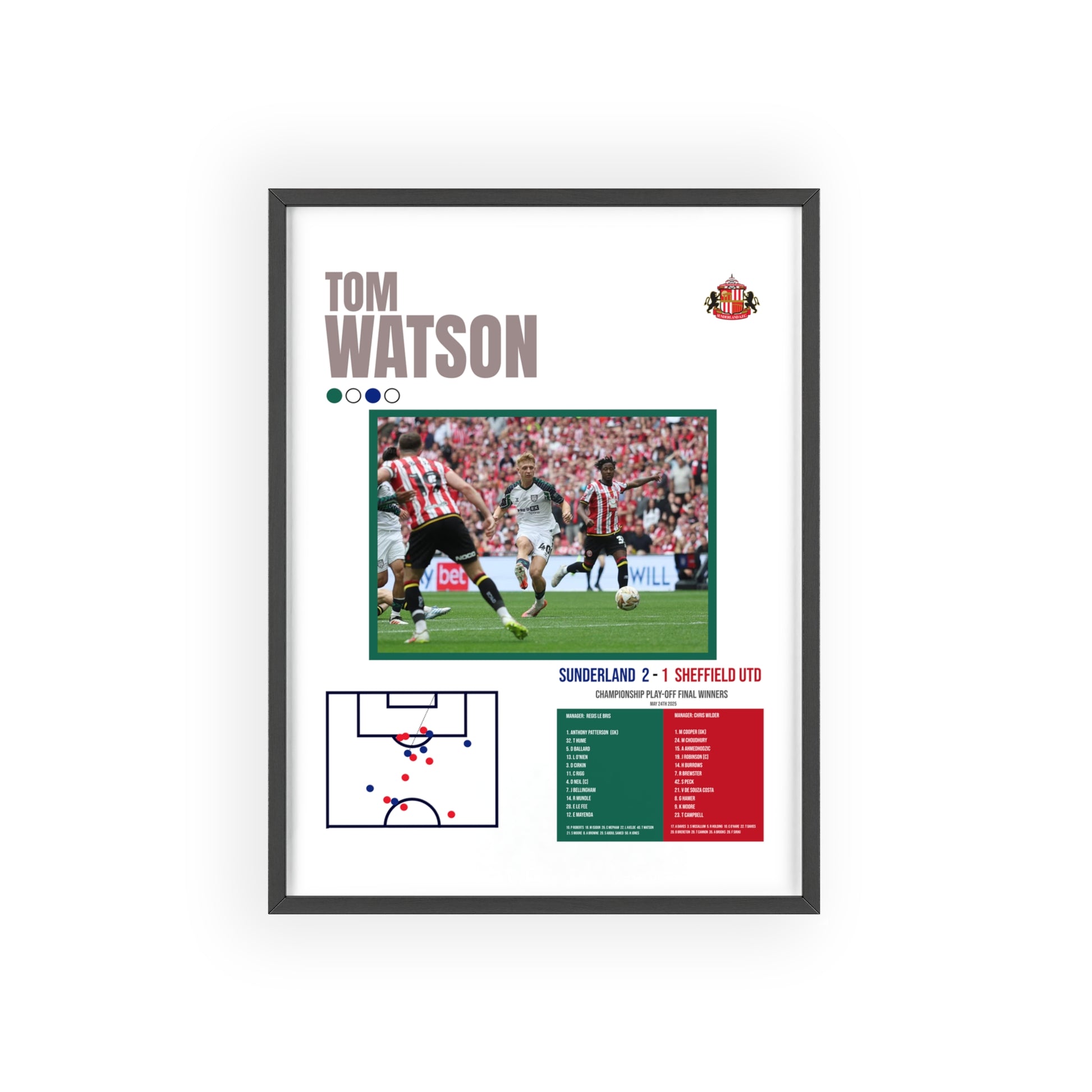 Tom Watson Wembley Play-Off Final Winner | Sunderland AFC Framed Wall Art