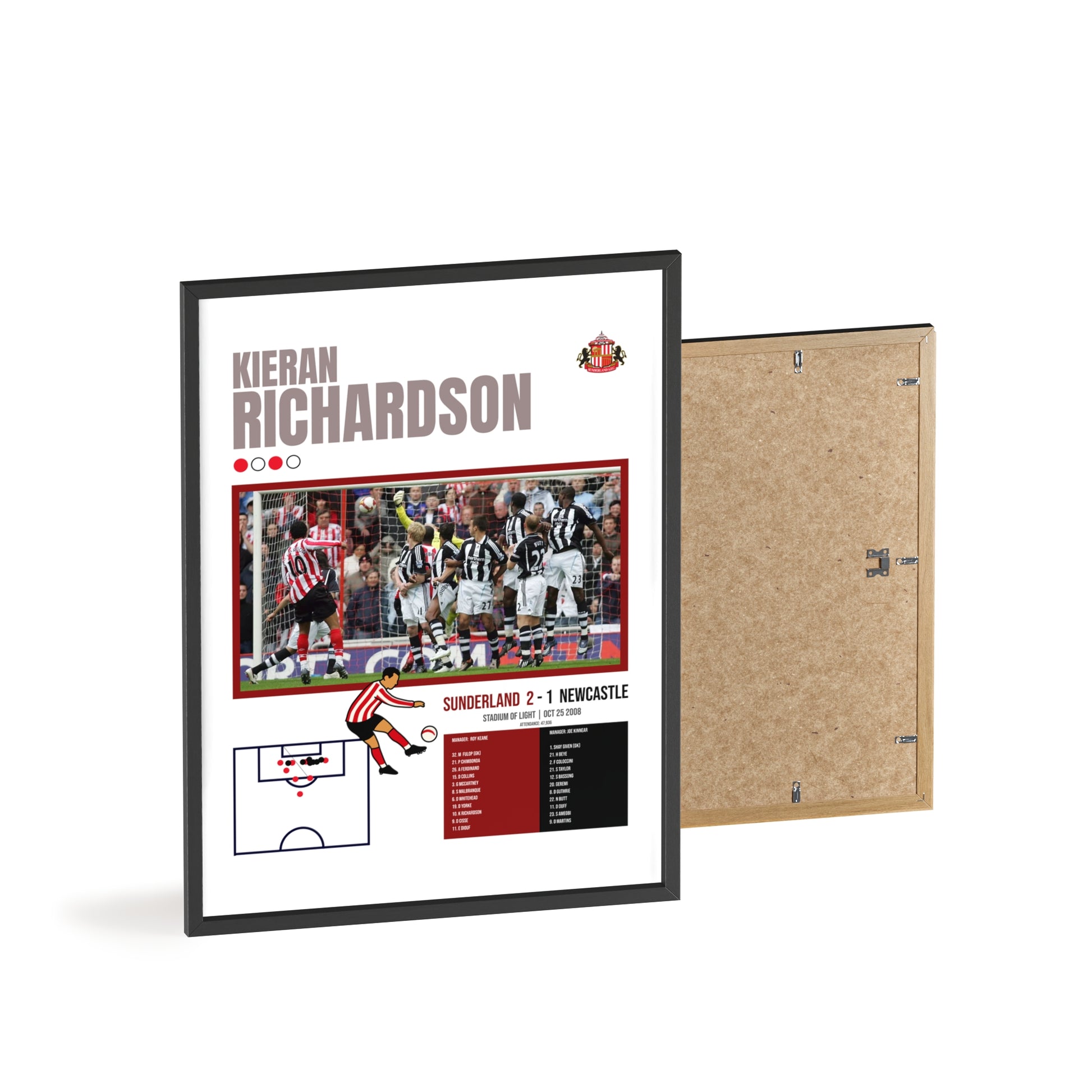 Kieran Richardson Free-Kick vs Newcastle – 2008 Derby Day Framed Print